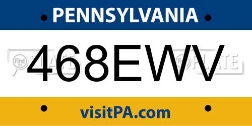 468EWV Pennsylvania License Plate