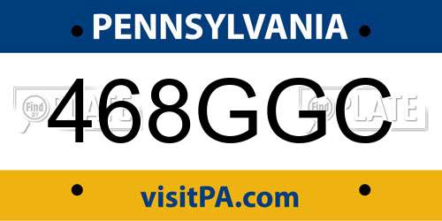 468GGC Pennsylvania License Plate