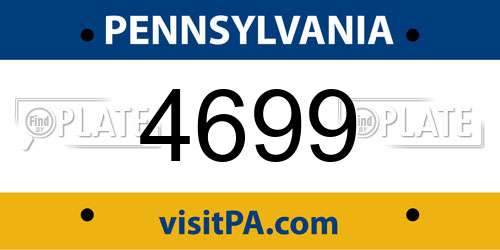 4699 Pennsylvania License Plate