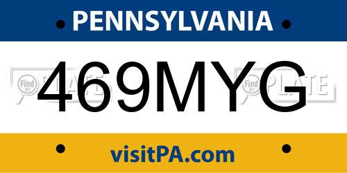 469MYG Pennsylvania License Plate