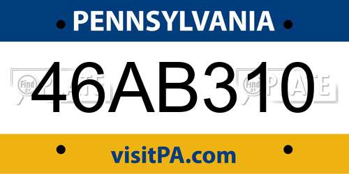 46AB310 Pennsylvania License Plate