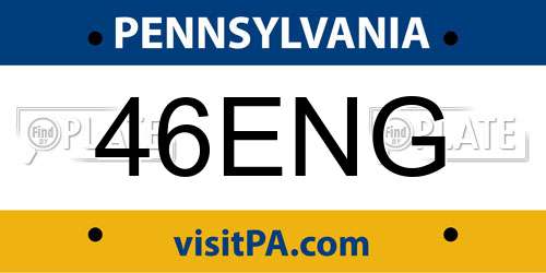 46ENG Pennsylvania License Plate