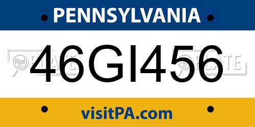 46GI456 Pennsylvania License Plate