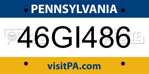 46GI486 Pennsylvania License Plate