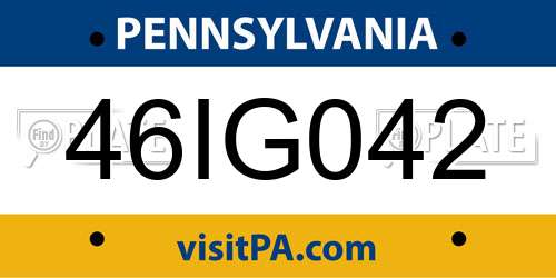 46IG042 Pennsylvania License Plate