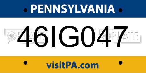 46IG047 Pennsylvania License Plate