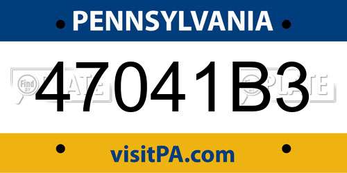 47041B3 Pennsylvania License Plate