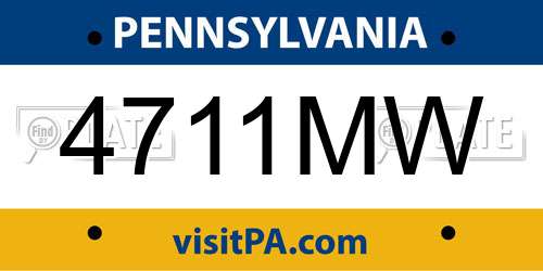 4711MW Pennsylvania License Plate
