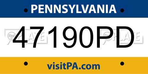 47190PD Pennsylvania License Plate