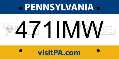 471IMW Pennsylvania License Plate