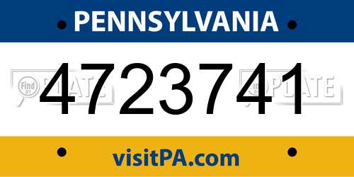 4723741 Pennsylvania License Plate