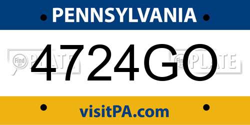 4724GO Pennsylvania License Plate