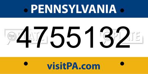 4755132 Pennsylvania License Plate
