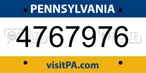 4767976 Pennsylvania License Plate