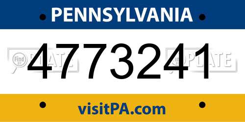 4773241 Pennsylvania License Plate