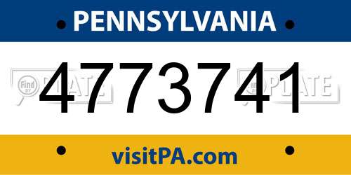 4773741 Pennsylvania License Plate