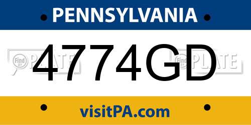 4774GD Pennsylvania License Plate
