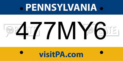 477MY6 Pennsylvania License Plate