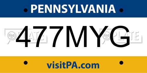 477MYG Pennsylvania License Plate