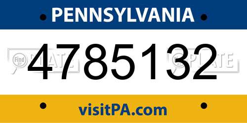 4785132 Pennsylvania License Plate