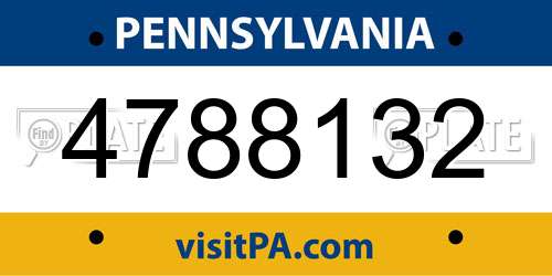 4788132 Pennsylvania License Plate