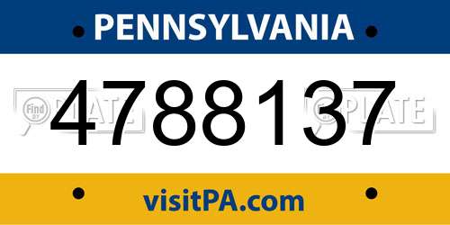 4788137 Pennsylvania License Plate