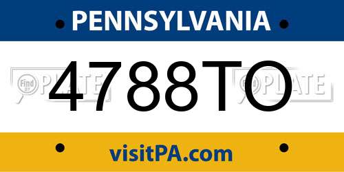 4788TO Pennsylvania License Plate