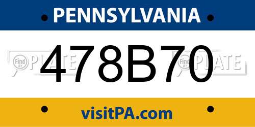 478B70 Pennsylvania License Plate