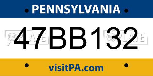 47BB132 Pennsylvania License Plate