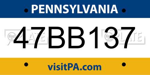 47BB137 Pennsylvania License Plate
