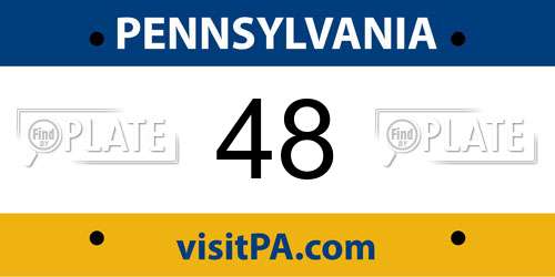 48 Pennsylvania License Plate