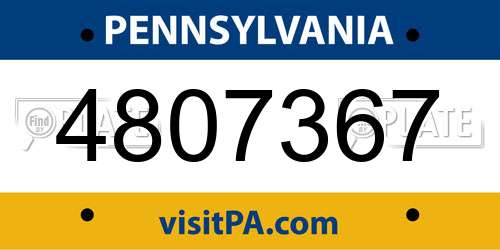 4807367 Pennsylvania License Plate