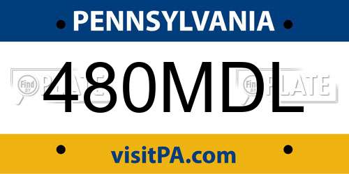 480MDL Pennsylvania License Plate