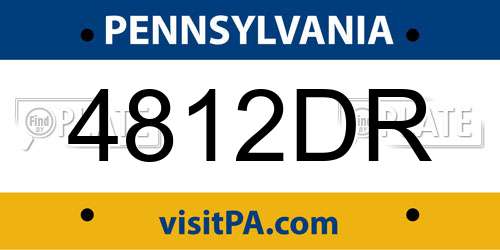 4812DR Pennsylvania License Plate