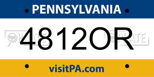 4812OR Pennsylvania License Plate