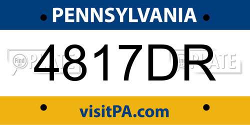 4817DR Pennsylvania License Plate