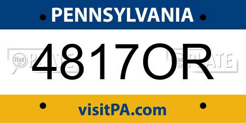 4817OR Pennsylvania License Plate