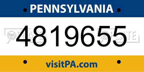 4819655 Pennsylvania License Plate