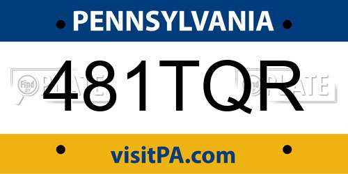 481TQR Pennsylvania License Plate