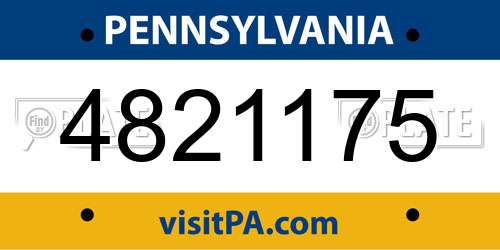 4821175 Pennsylvania License Plate