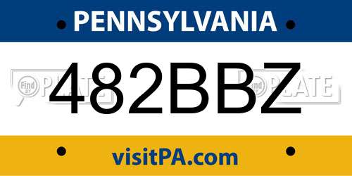 482BBZ Pennsylvania License Plate