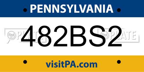 482BS2 Pennsylvania License Plate