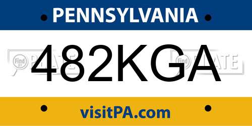 482KGA Pennsylvania License Plate