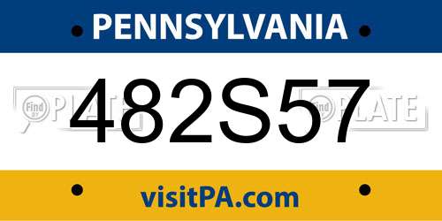 482S57 Pennsylvania License Plate