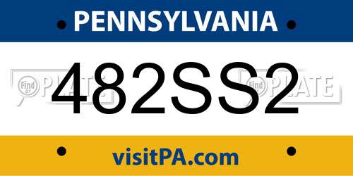 482SS2 Pennsylvania License Plate