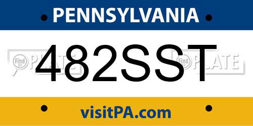 482SST Pennsylvania License Plate
