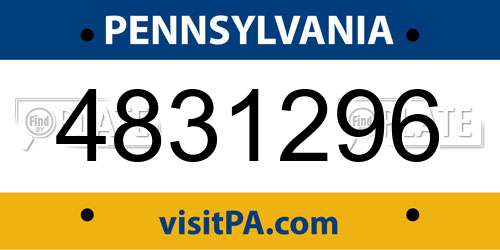 4831296 Pennsylvania License Plate