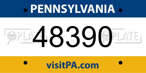 48390 Pennsylvania License Plate