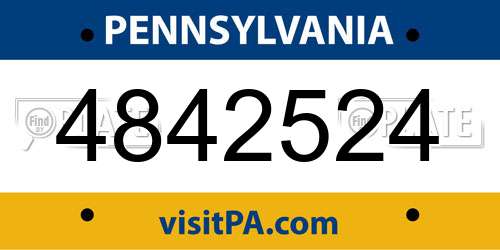 4842524 Pennsylvania License Plate