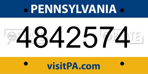 4842574 Pennsylvania License Plate